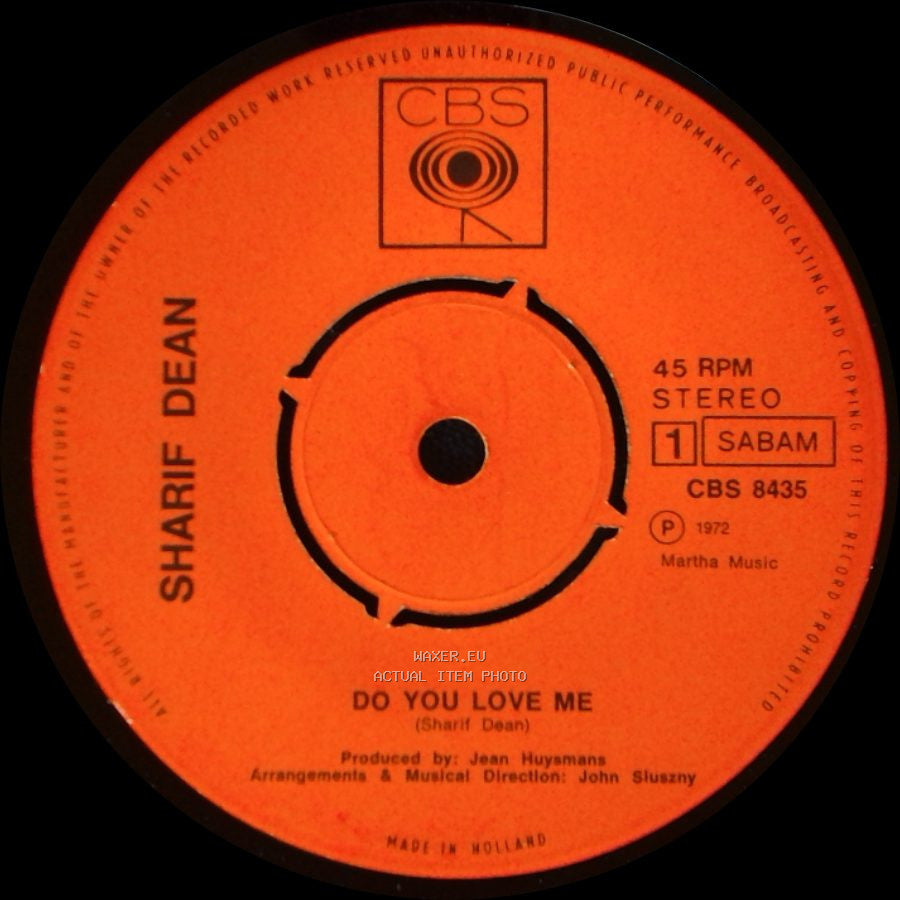 Sharif Dean - Do You Love Me / In The Summer Holidays side A