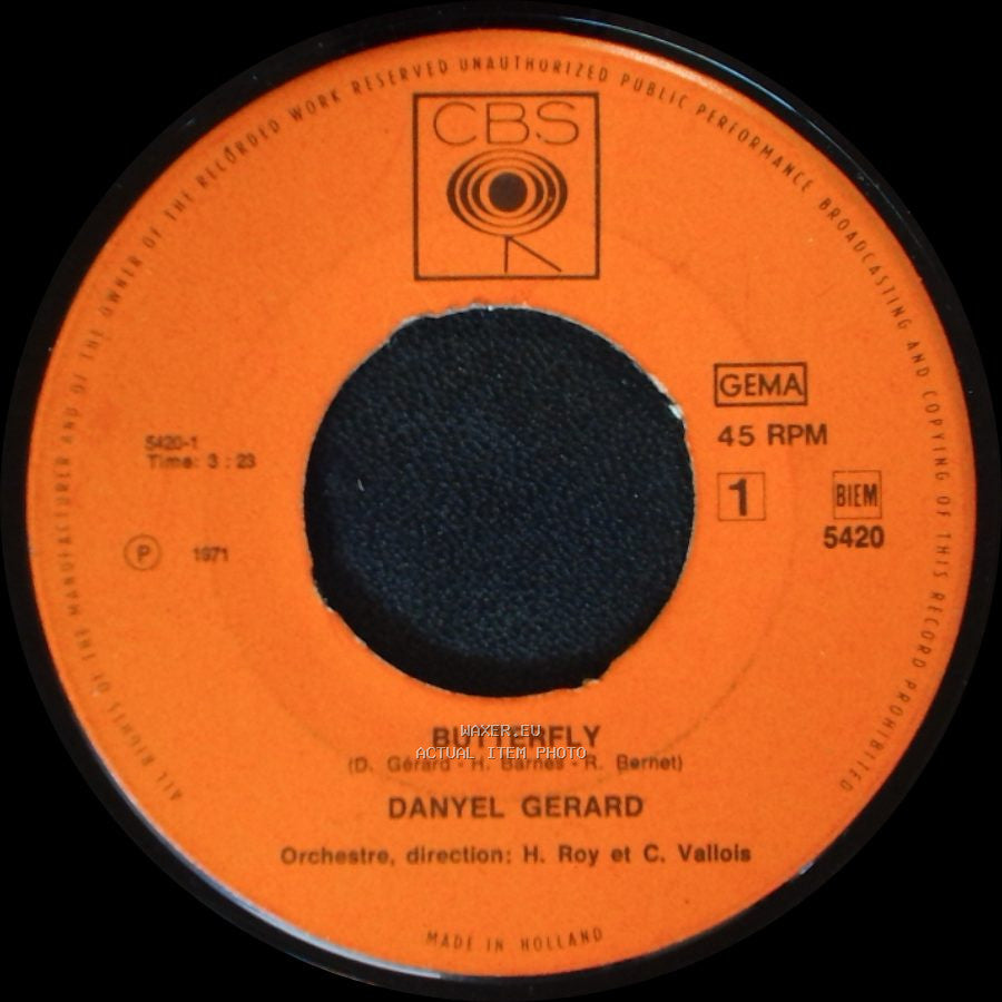 Danyel Gerard - Butterfly / Le Petit Ours En Pluche side A