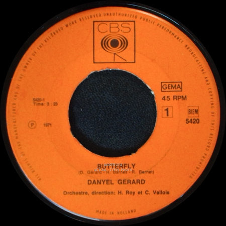 Danyel Gerard - Butterfly / Le Petit Ours En Pluche side A