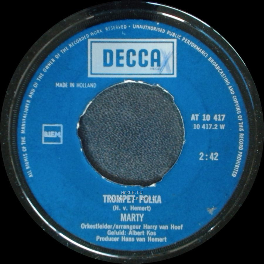Marty - Grootvaders Klok / Trompet Polka side B