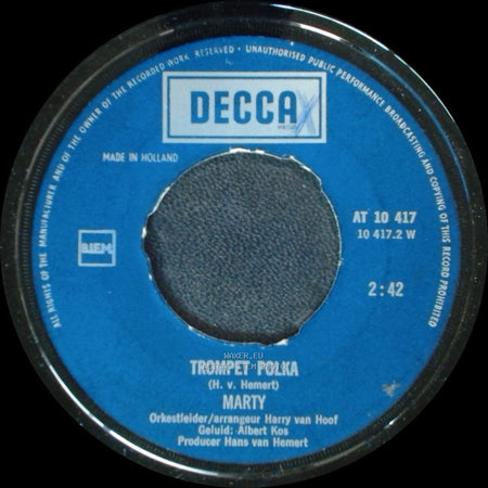 Marty - Grootvaders Klok / Trompet Polka side B
