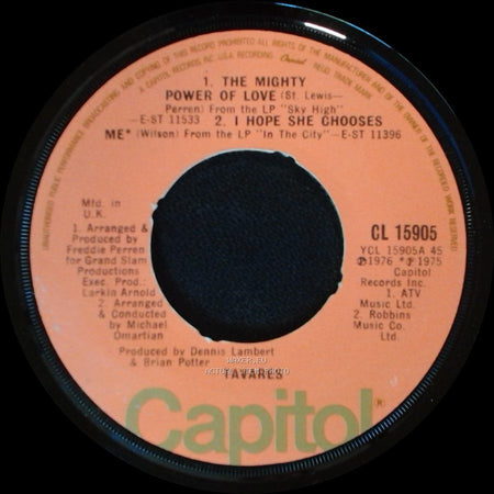 Tavares - The Mighty Power Of Love / I Hope She Chooses Me / My Ship / Strangers In Dark Corners side B