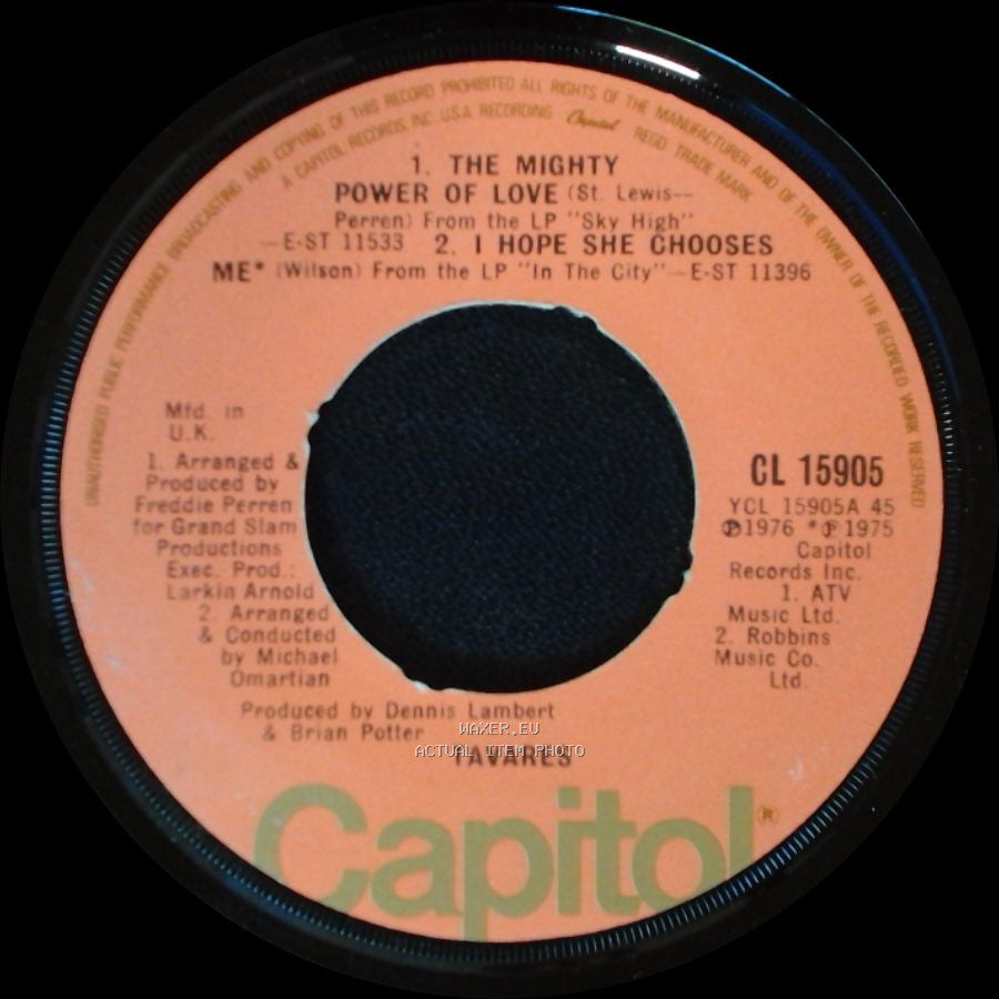 Tavares - The Mighty Power Of Love / I Hope She Chooses Me / My Ship / Strangers In Dark Corners side B