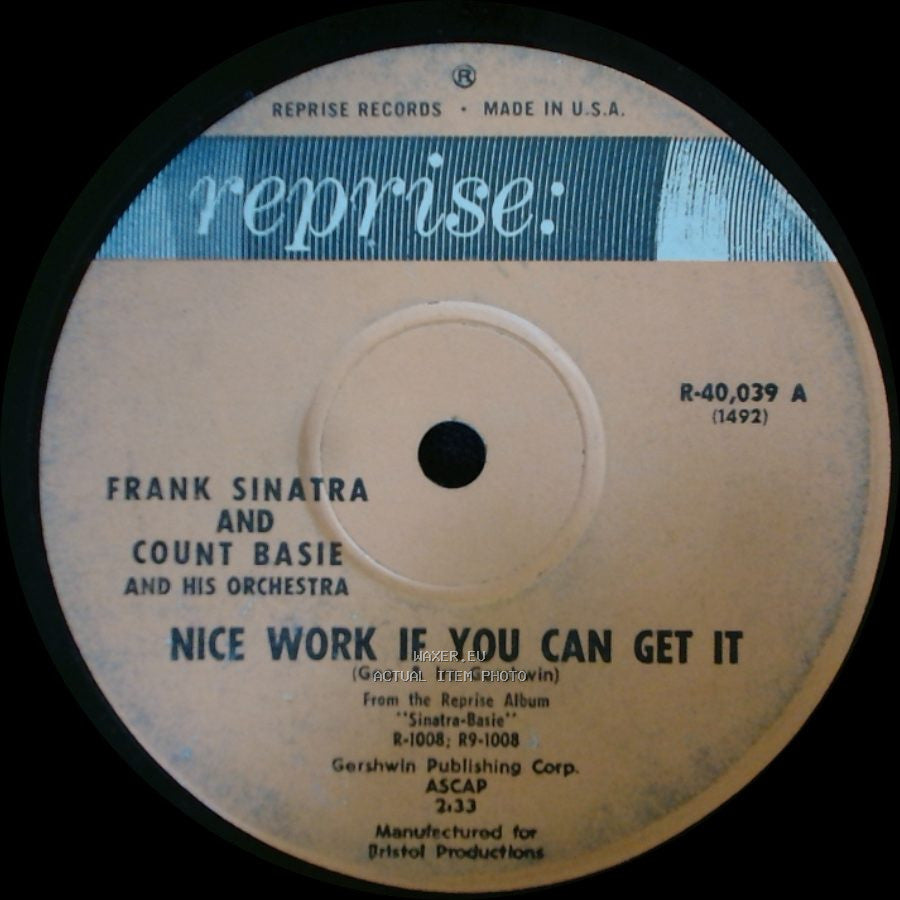 Frank Sinatra And Count Basie And His Orchestra - Nice Work If You Can Get It / Learnin' The Blues side A