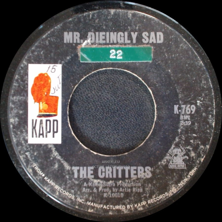 The Critters - It Just Won't Be That Way / Mr. Dieingly Sad side B