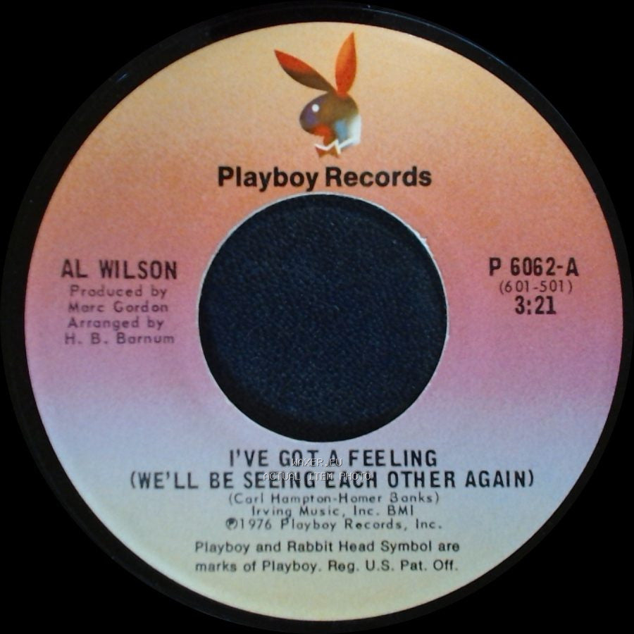 Al Wilson - I've Got A Feeling (We'll Be Seeing Each Other Again) / Be Concerned side A