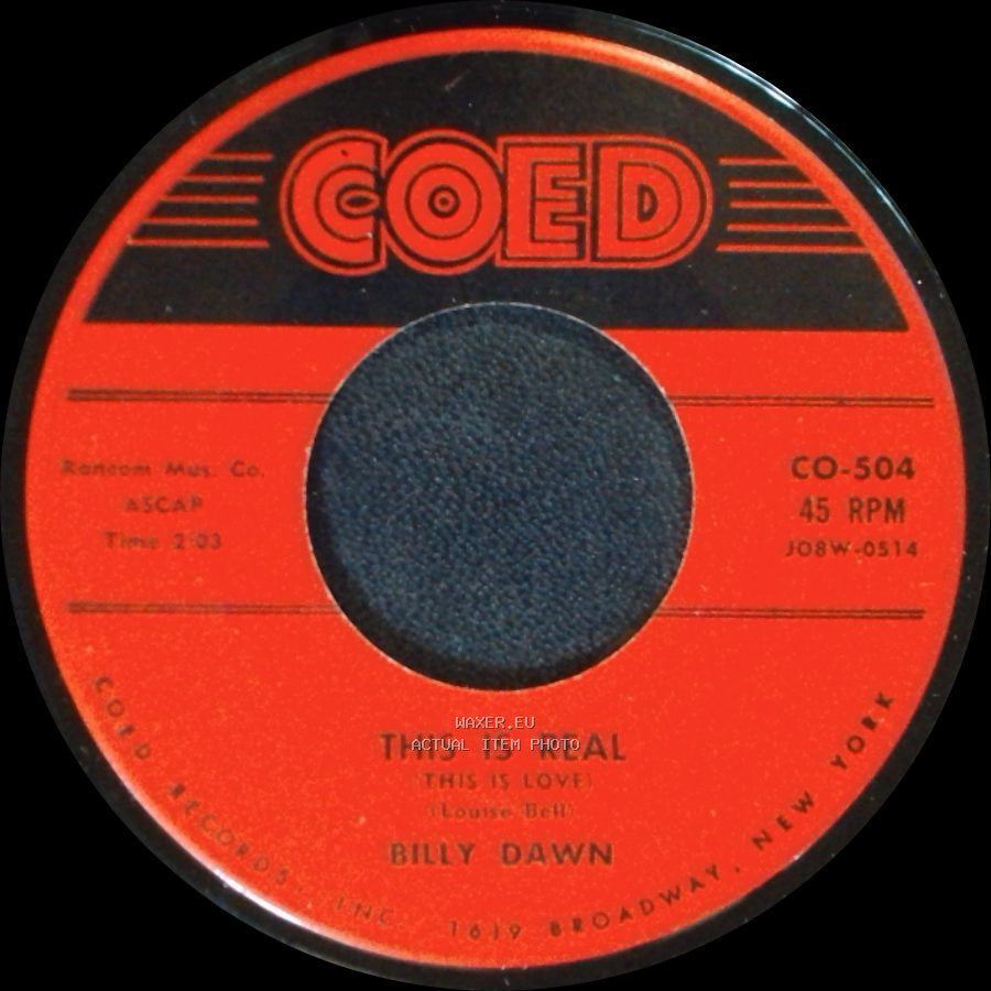 Billy Dawn - This Is Real (This Is Love) / Susie We Goofed Again (Oh Oh Susie) side A