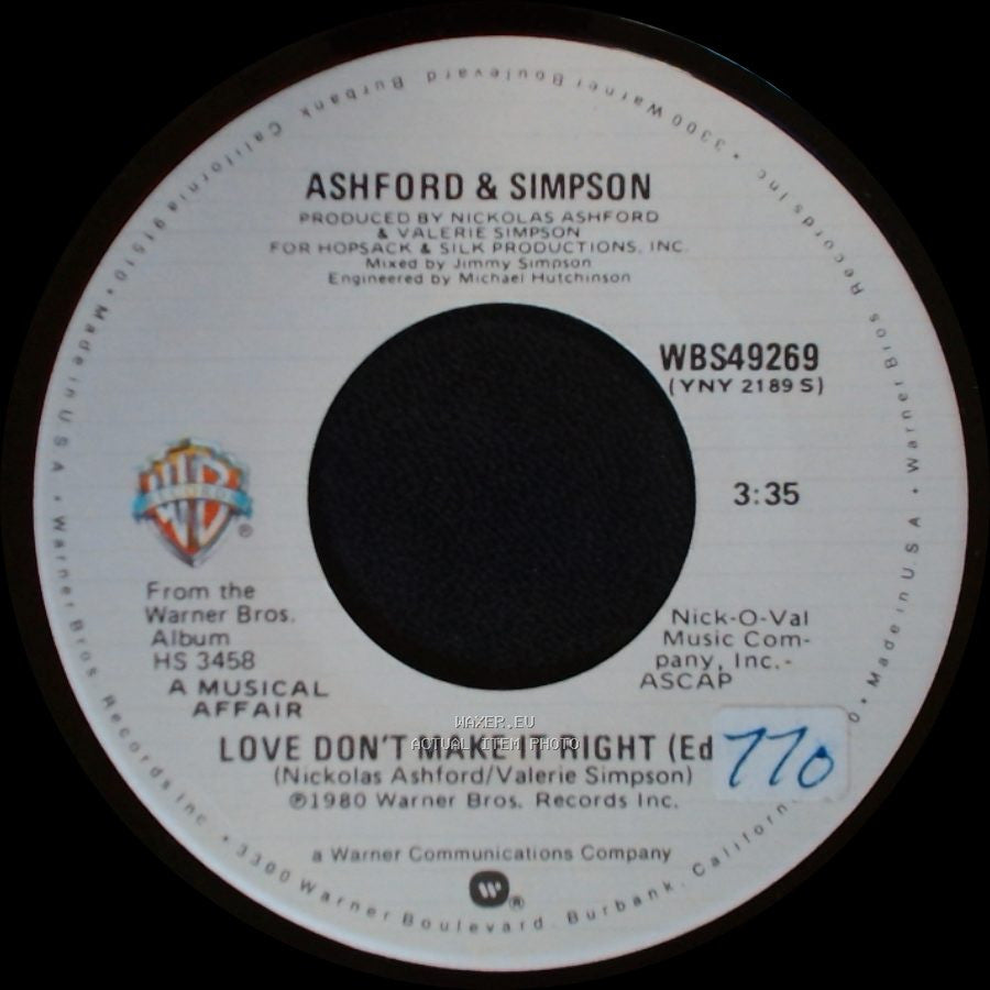 Ashford & Simpson - Finally Got To Me / Love Don't Make It Right (Ed) side B
