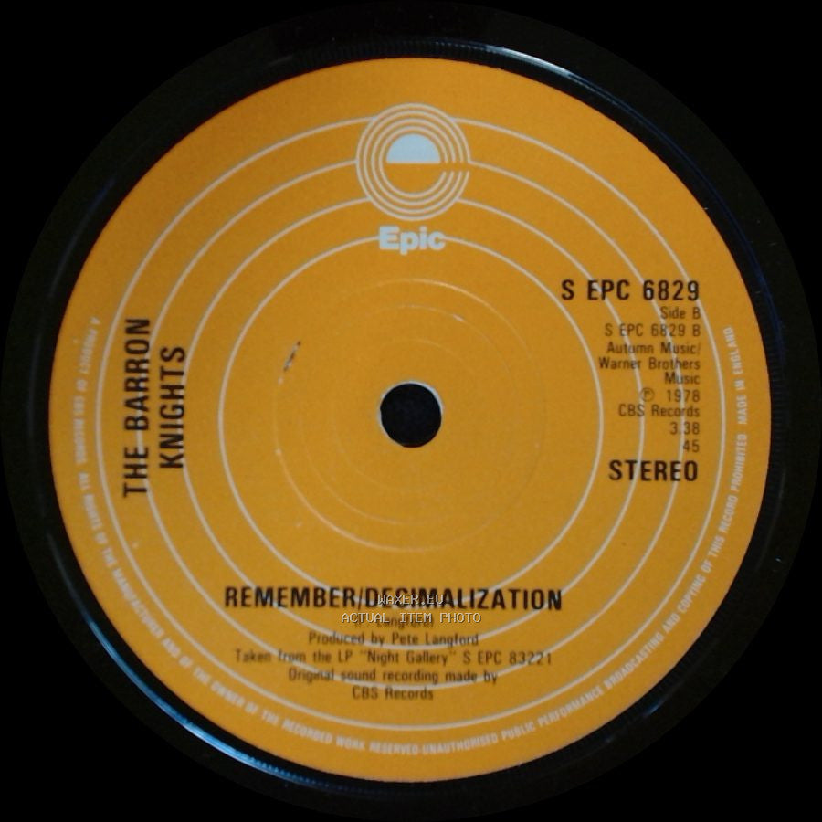 The Barron Knights - A Taste Of Aggro / Remember/Decimalization side B