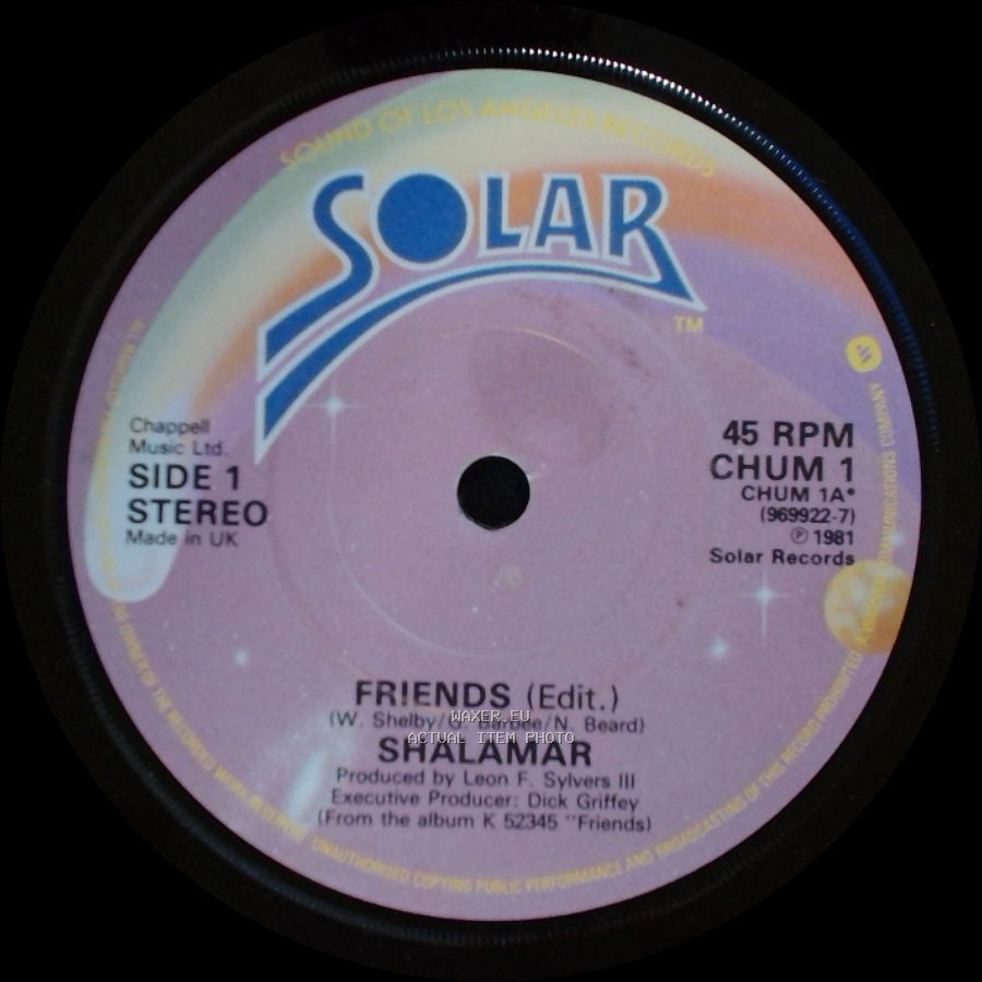 Shalamar - Friends (Edit.) / I Just Stopped By Because I Had To side A