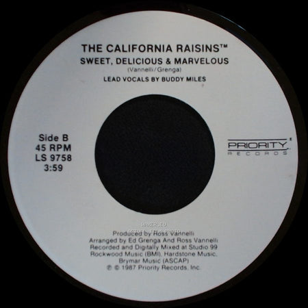 The California Raisins - When A Man Loves A Woman / Sweet, Delicious & Marvelous side B