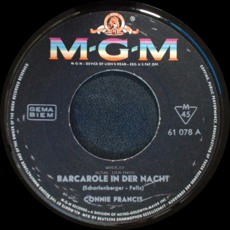 Connie Francis - Barcarole In Der Nacht / Colombino side A