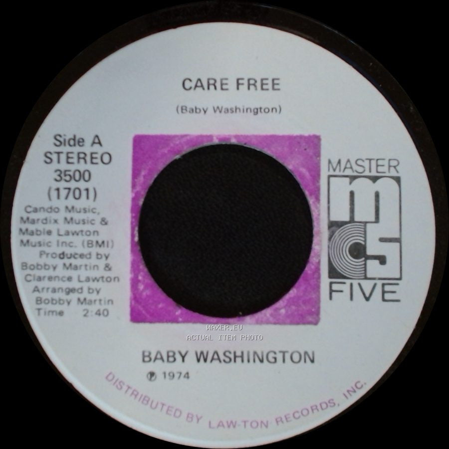 Baby Washington - Care Free / Can't Get Over Losing You side A
