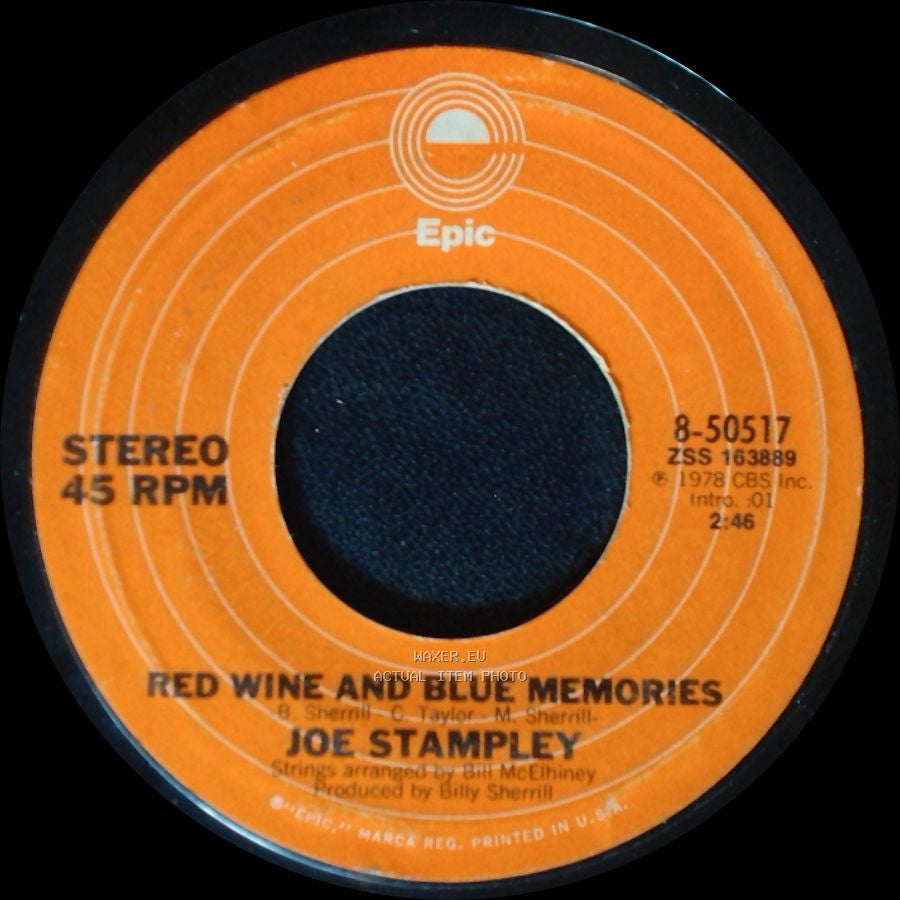 Joe Stampley - Red Wine And Blue Memories / Houston, Treat My Lady Good side A
