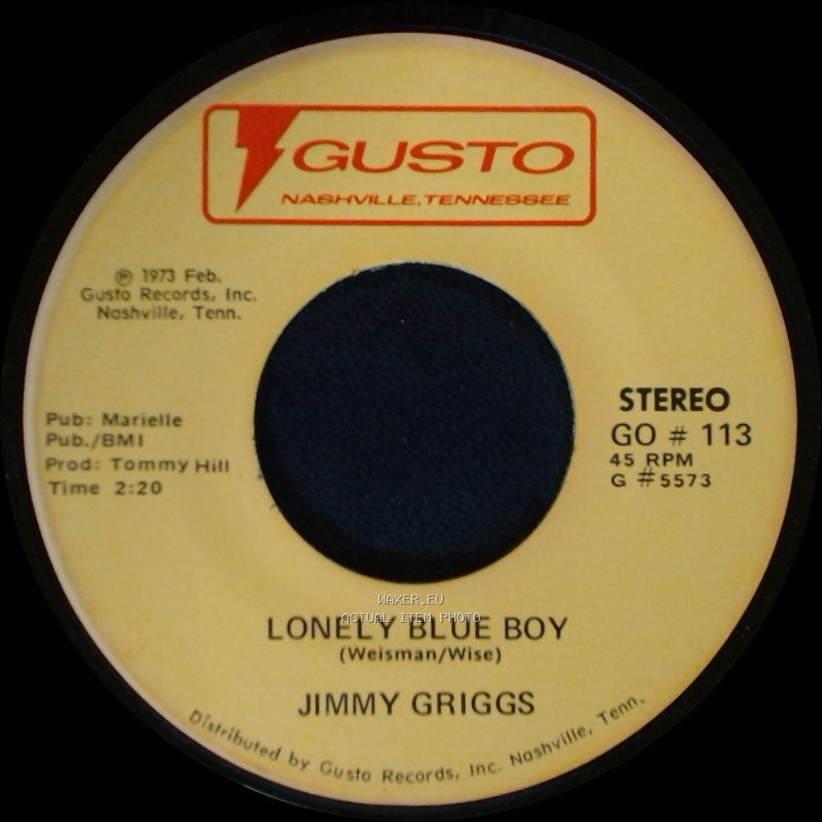 Jimmy Griggs - Lonely Blue Boy / Charlotte, North Caroline side A