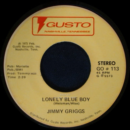 Jimmy Griggs - Lonely Blue Boy / Charlotte, North Caroline side A