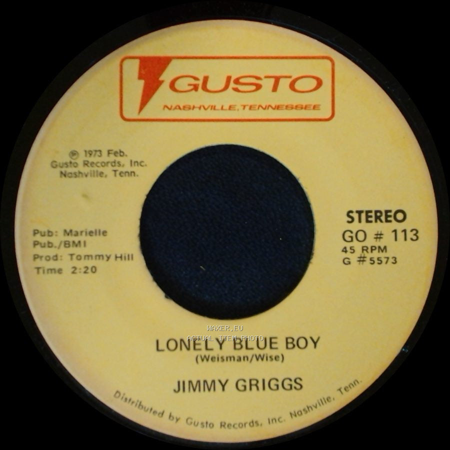 Jimmy Griggs - Lonely Blue Boy / Charlotte, North Caroline side B