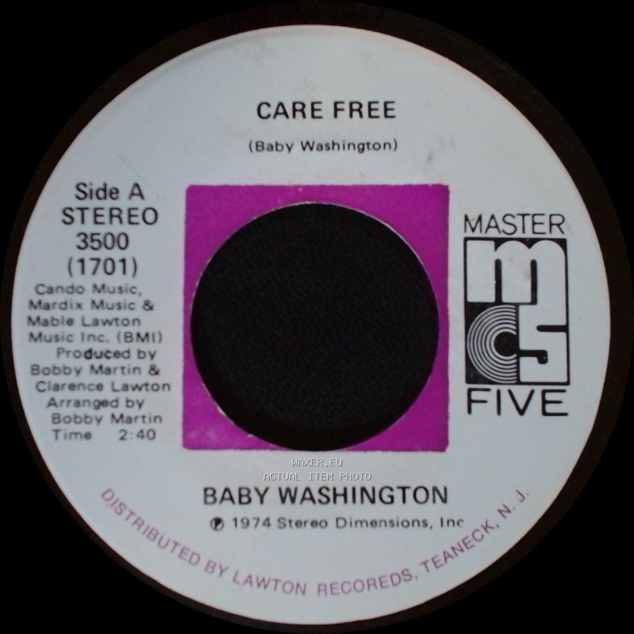 Baby Washington - Care Free / Can't Get Over Losing You side A