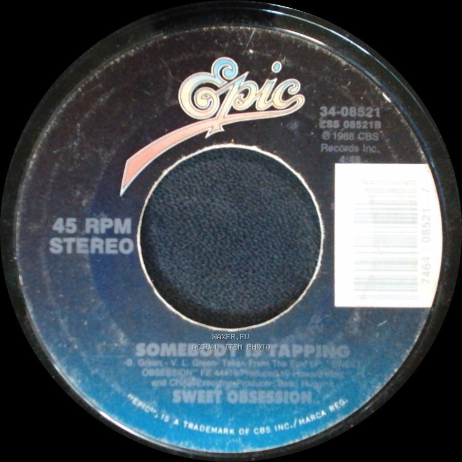 Sweet Obsession - Somebody Is Tapping / Being In Love Ain't Easy side A
