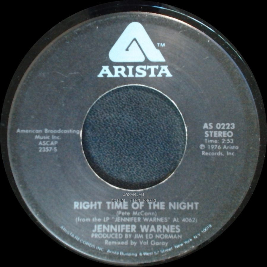 Jennifer Warnes - Daddy Don't Go / Right Time Of The Night side B
