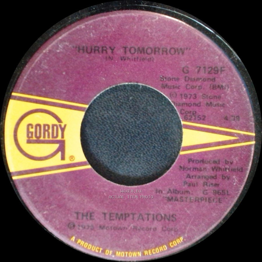 The Temptations - The Plastic Man / Hurry Tomorrow side B