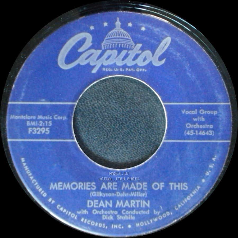Dean Martin - Change Of Heart / Memories Are Made Of This side B