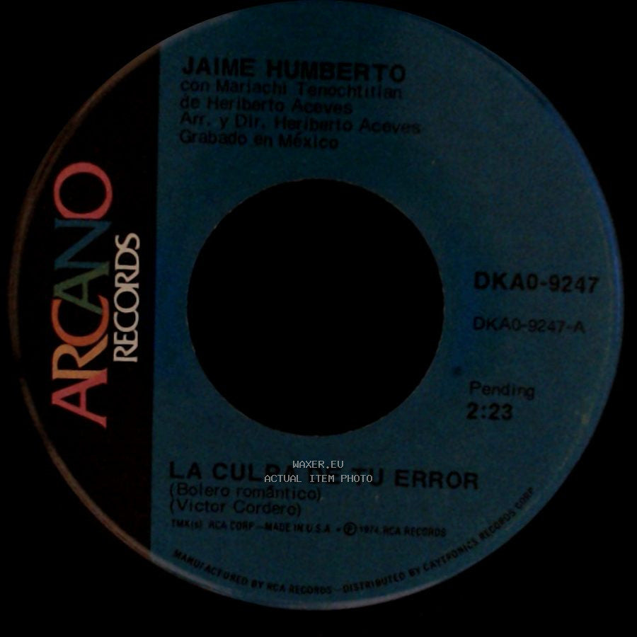 Jaime Humberto - Eres Exactamente / La Culpa De Tu Error side A