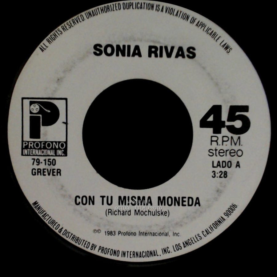 Sonia Rivas - Con Tu Misma Moneda / Creo En Ti side A