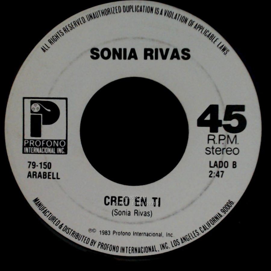 Sonia Rivas - Con Tu Misma Moneda / Creo En Ti side B