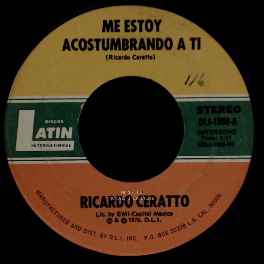 Ricardo Ceratto - Me Estoy Acostumbrando A Ti / Un Minuto De Silencio side A