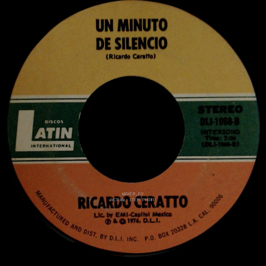 Ricardo Ceratto - Me Estoy Acostumbrando A Ti / Un Minuto De Silencio side B