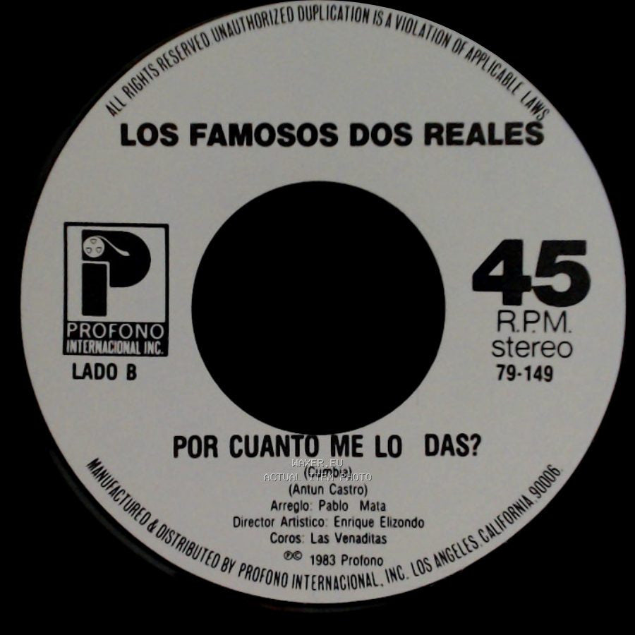 Los Famosos Dos Reales - Caballo Viejo / Por Cuanto Me Lo Das? side B