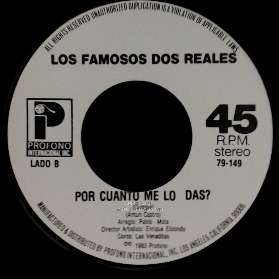 Los Famosos Dos Reales - Caballo Viejo / Por Cuanto Me Lo Das? side B