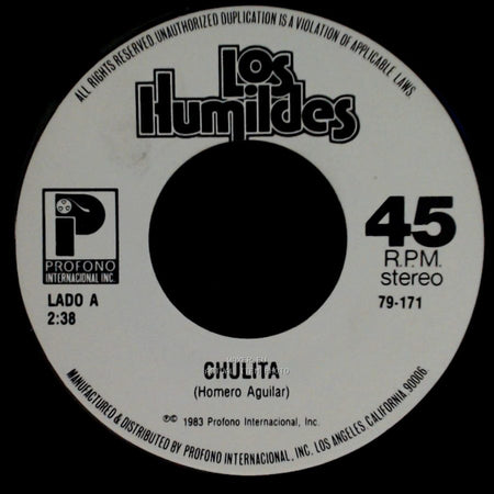Los Humildes - Chulita / Mi Negra side A