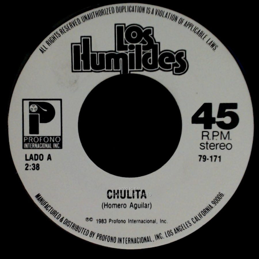 Los Humildes - Chulita / Mi Negra side A