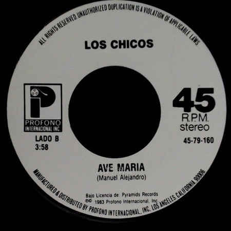 Los Chicos - Mama Mia / Ave Maria side B
