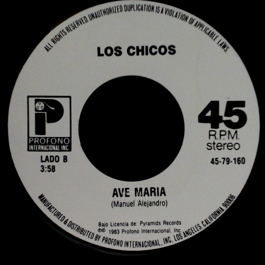 Los Chicos - Mama Mia / Ave Maria side B