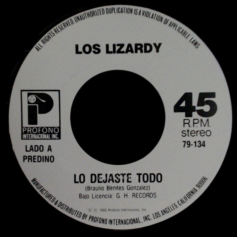 Los Lizardy - Lo Dejaste Todo / Me Basta side A