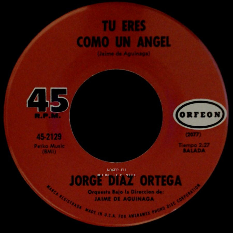 Jorge Diaz Ortega - Loco De Amor / Tu Eres Como Un Angel side B