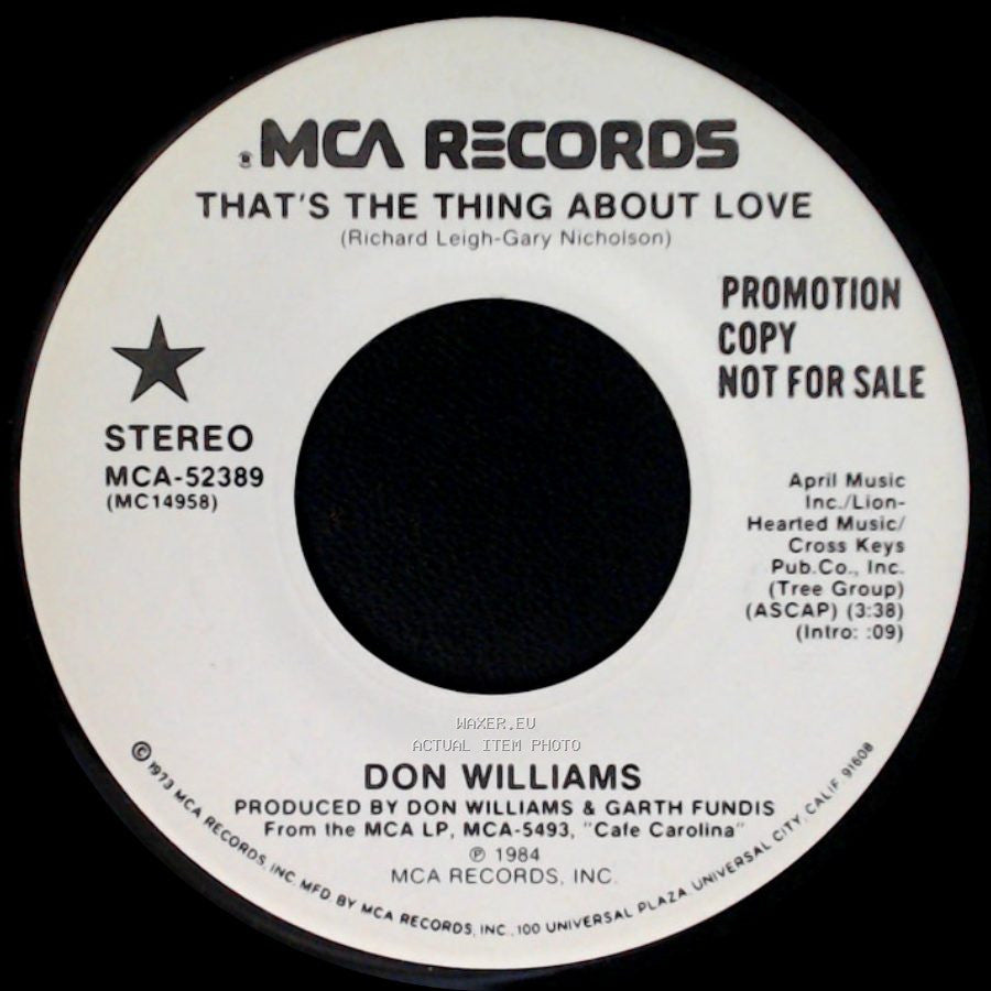 Don Williams - That's The Thing About Love / That's The Thing About Love side A