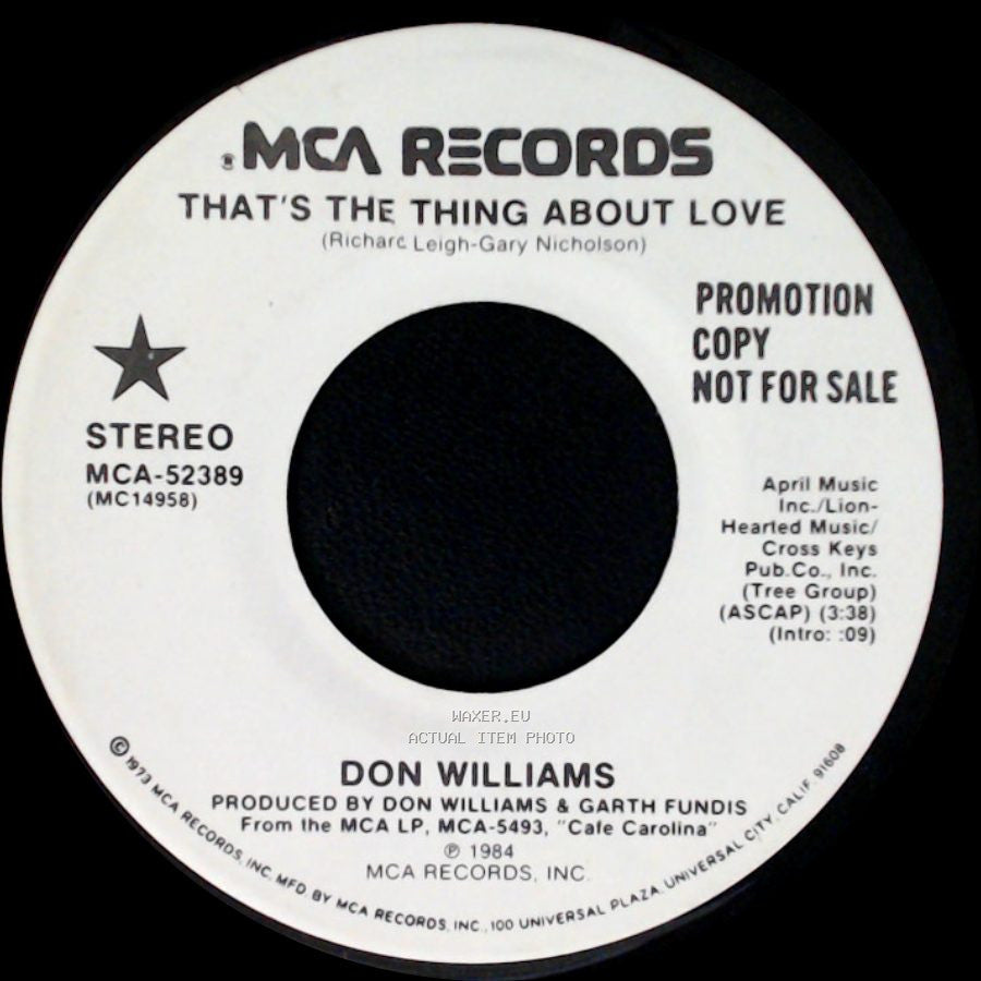 Don Williams - That's The Thing About Love / That's The Thing About Love side B