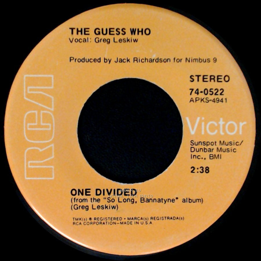 The Guess Who - Rain Dance / One Divided side B