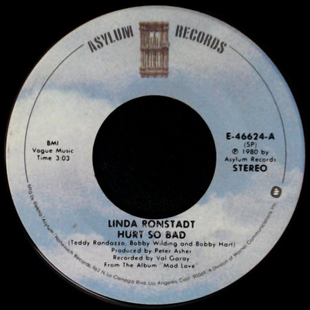Linda Ronstadt - Justine / Hurt So Bad side B