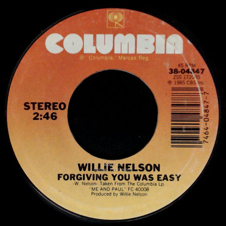 Willie Nelson - Forgiving You Was Easy / You Wouldn't Cross The Street (To Say Goodbye) side A