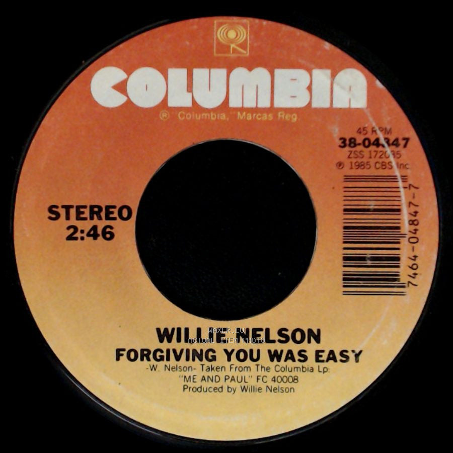 Willie Nelson - Forgiving You Was Easy / You Wouldn't Cross The Street (To Say Goodbye) side A