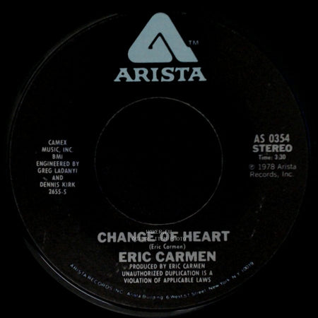 Eric Carmen - Hey Deanie / Change Of Heart side B