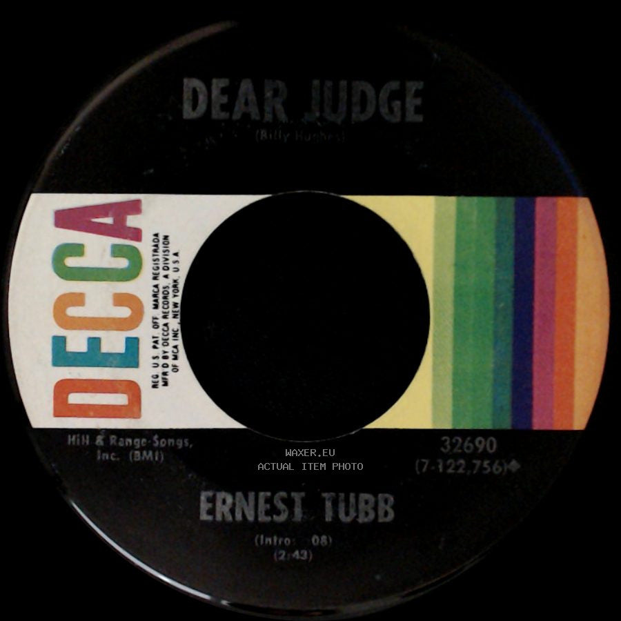 Ernest Tubb - A Good Year For The Wine / Dear Judge side B