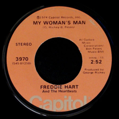 Freddie Hart And The Heartbeats - Let's Clean Up The Country / My Woman's Man side B