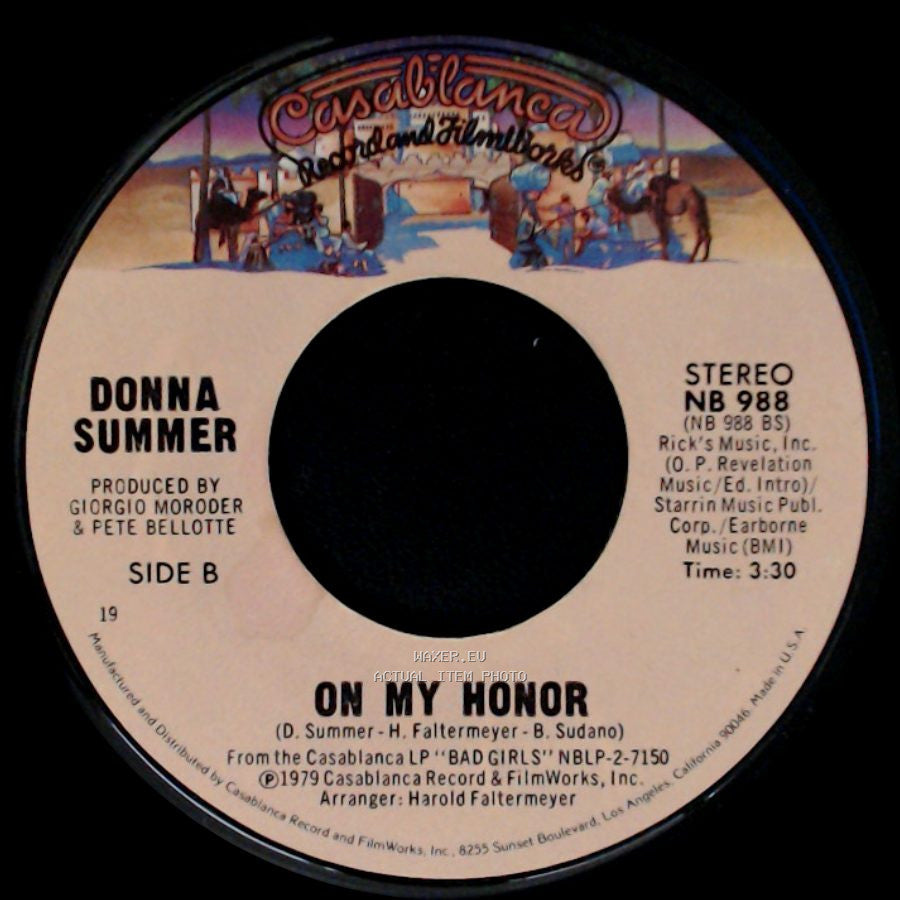 Donna Summer - Bad Girls / On My Honor side B