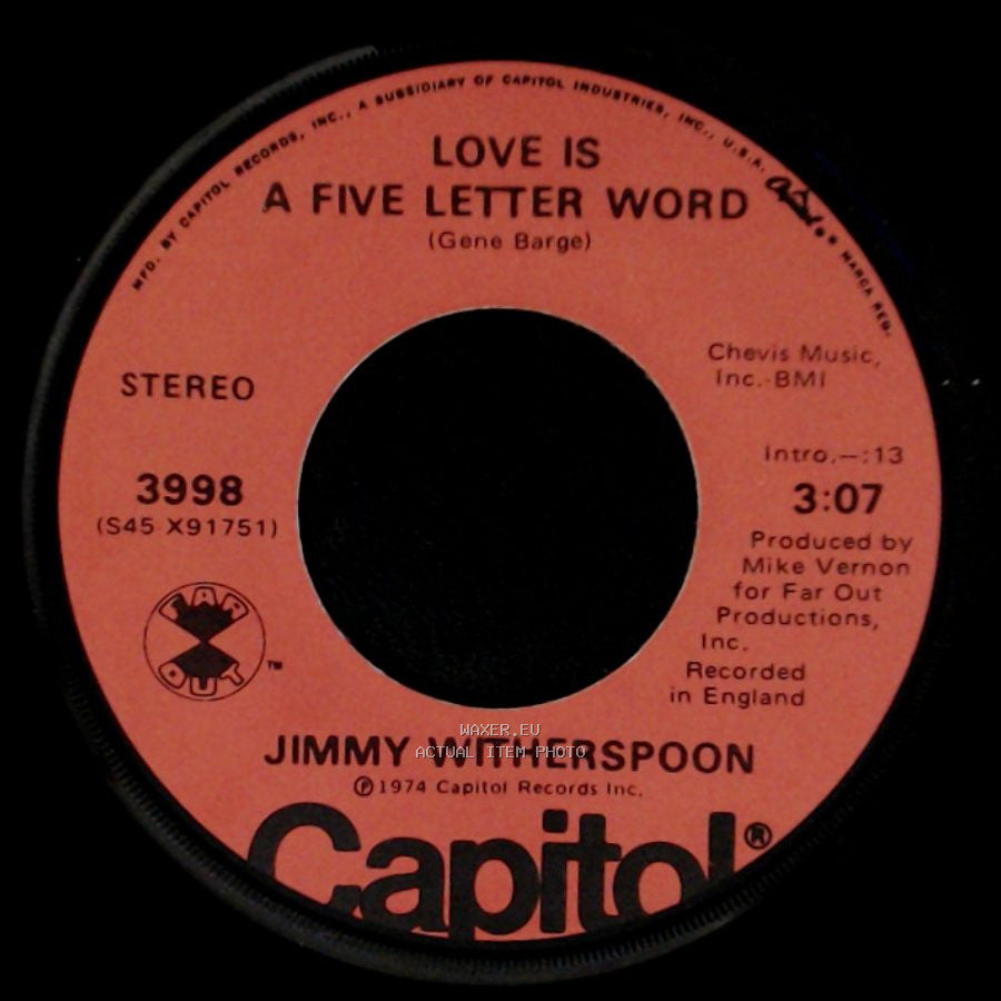 Jimmy Witherspoon - Love Is A Five Letter Word / The Other Side Of Love side A